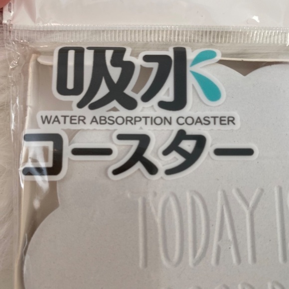 Ceramic "Today Is A Good Day"  Water Absorption Coaster. White. - Picture 4 of 8